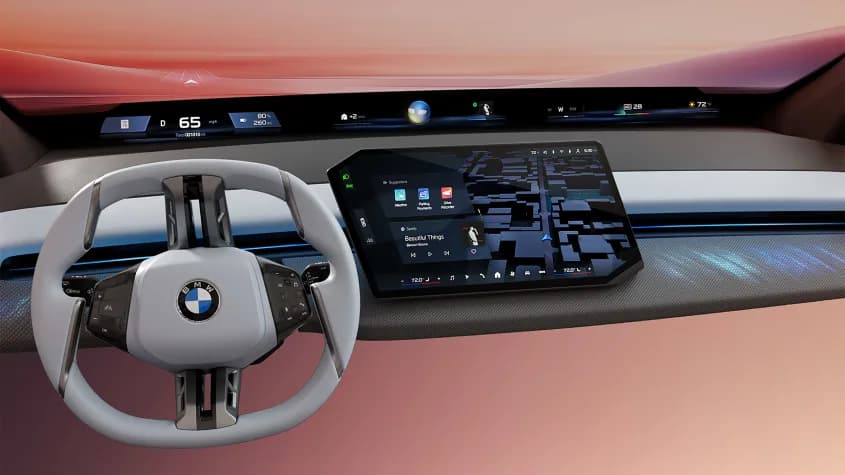 BMW Panoramic iDrive concept, with panoramic display and central screen