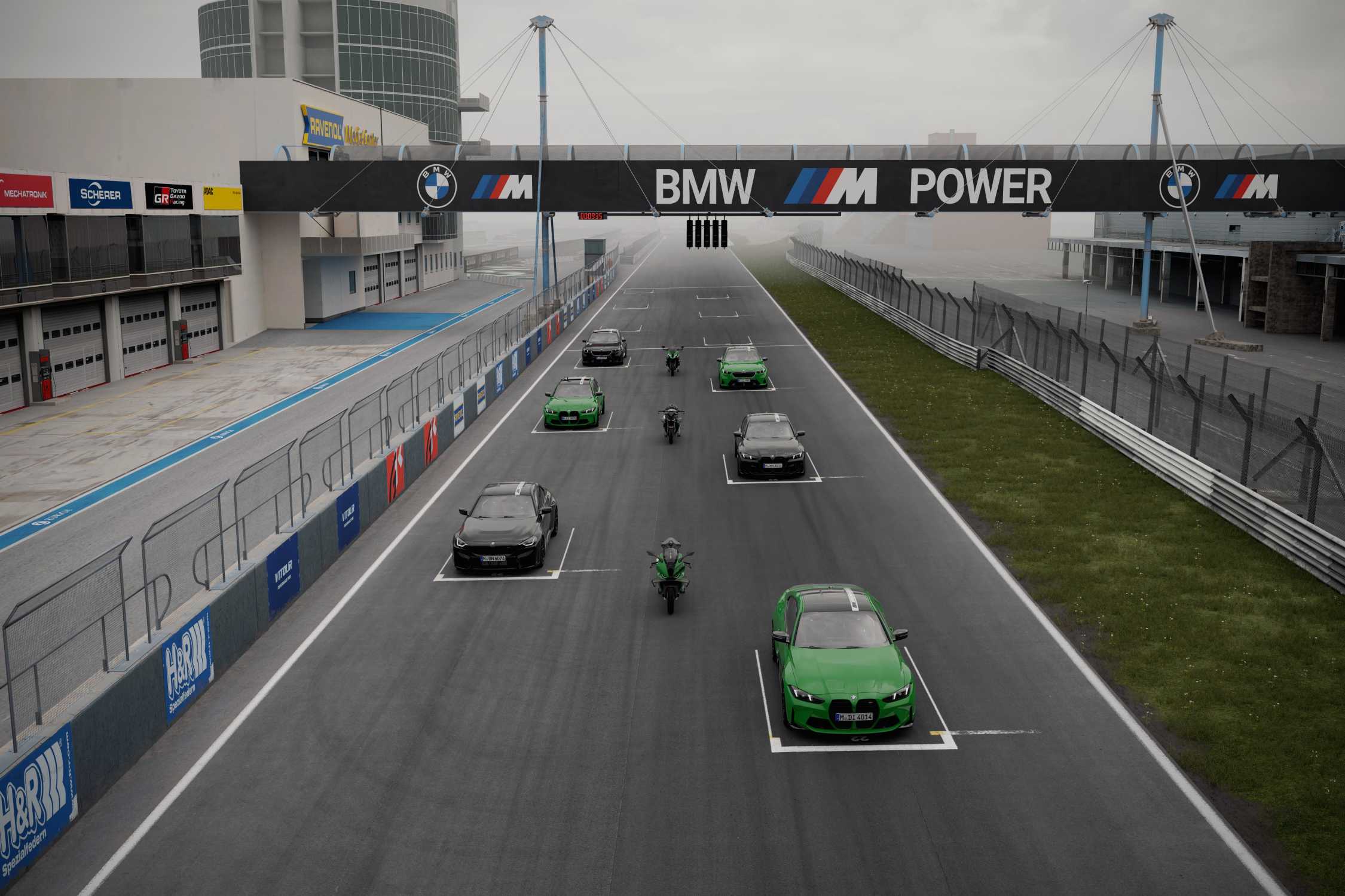 BMW M and BMW Motorrad models from the 100 Jahre Nürburgring edition on track