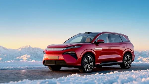 BYD Atto 8 electric SUV shown from the front in an official press image
