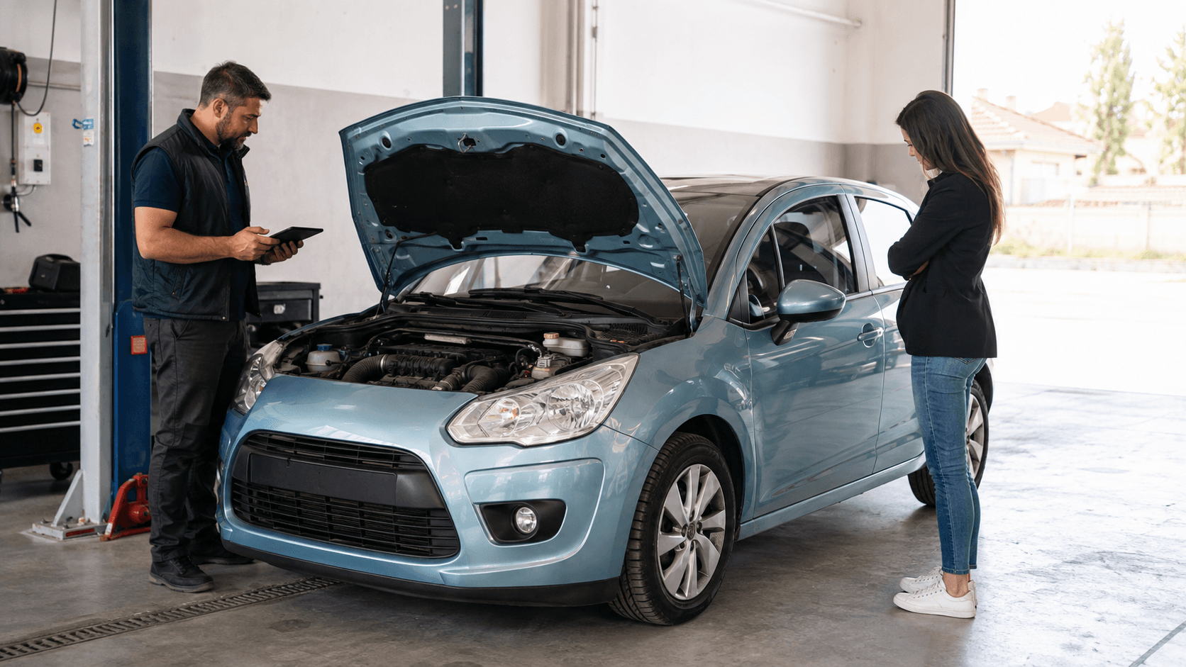 Citroën C3 de ocasión verificado en un taller antes de la compra