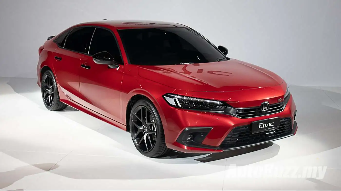 Honda Civic de la generación actual, expuesto en un estudio