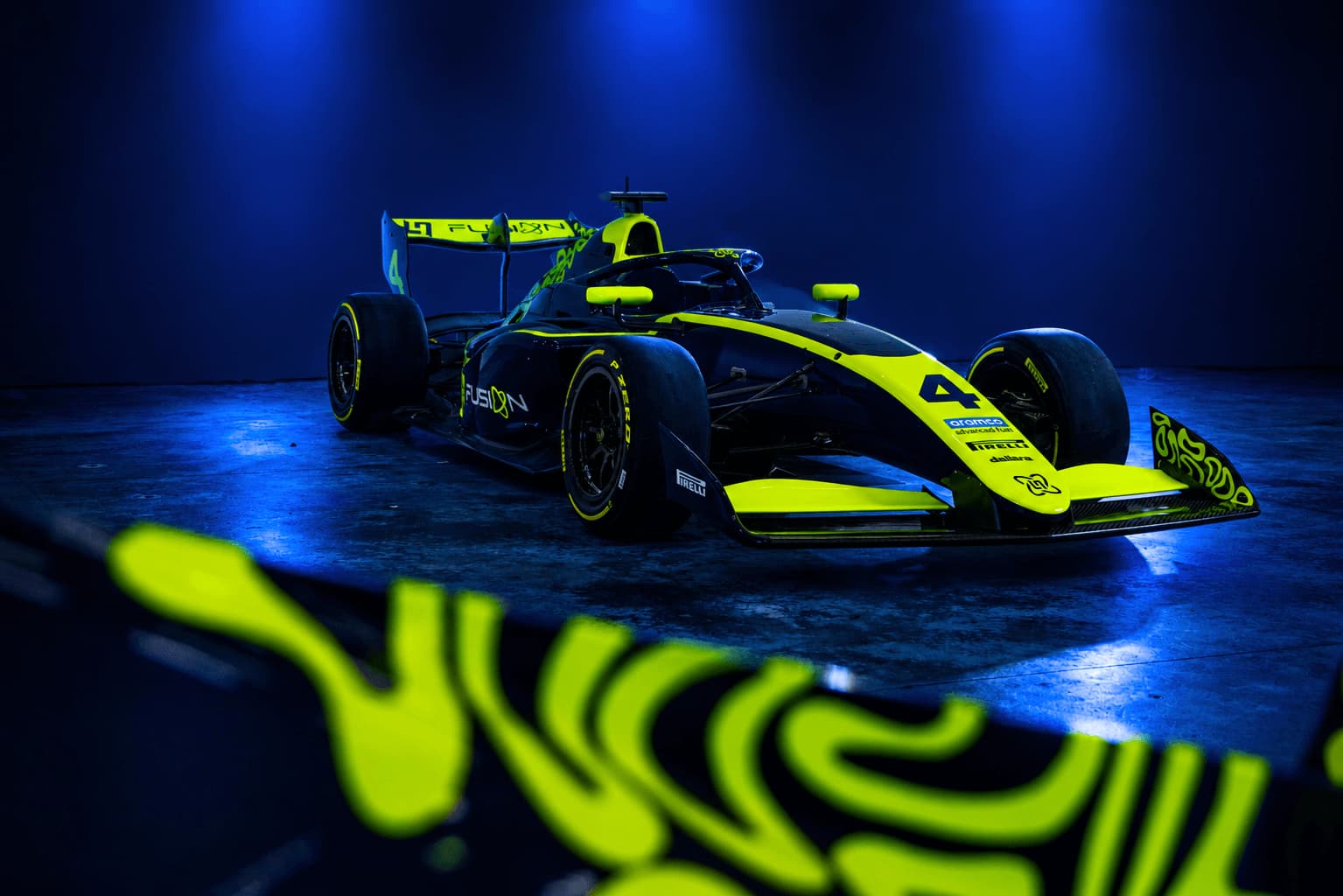 El monoplaza LN4 Fusion con los colores asociados a Lando Norris