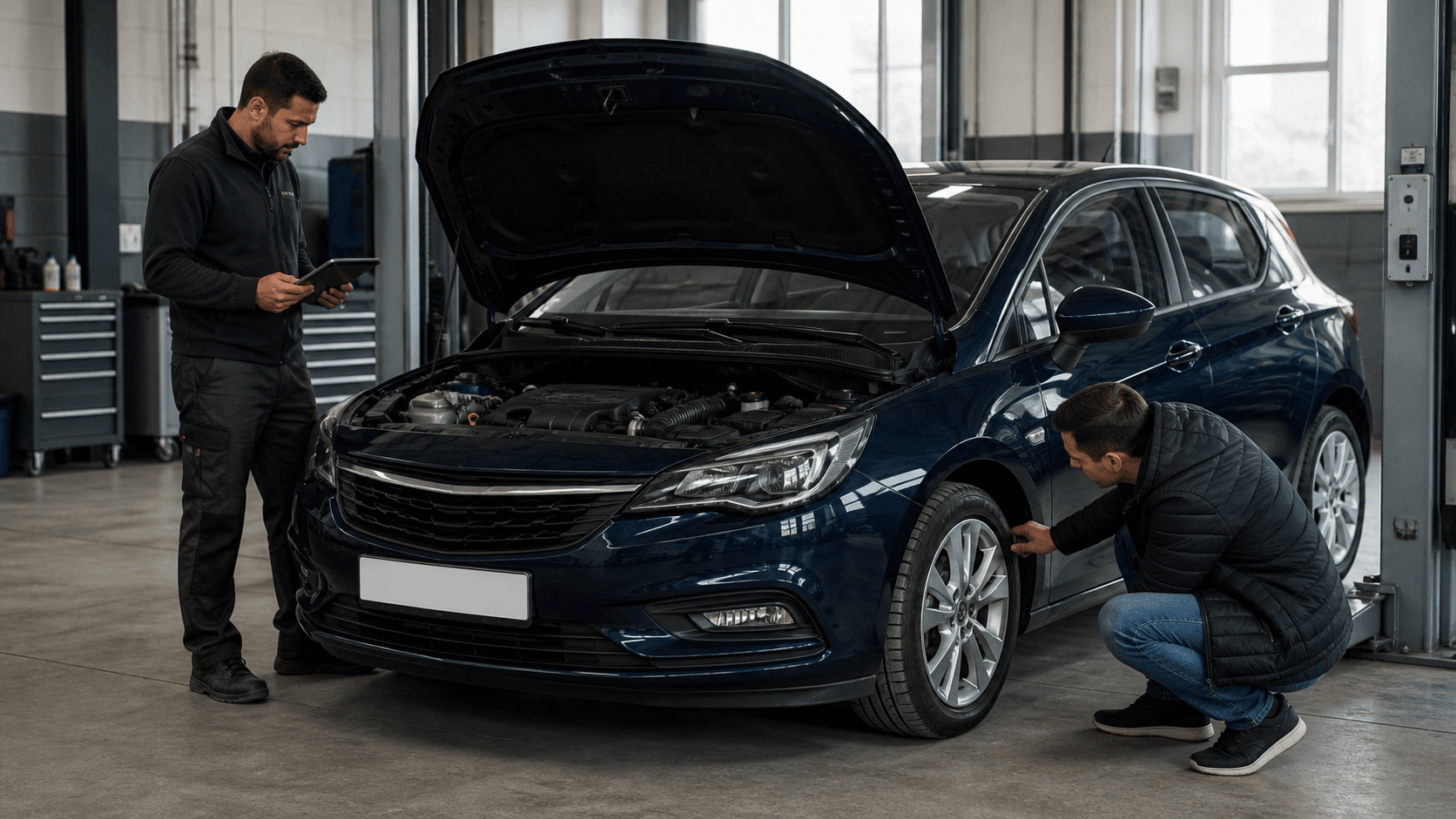 Opel Astra second-hand verificat într-un atelier înainte de cumpărare
