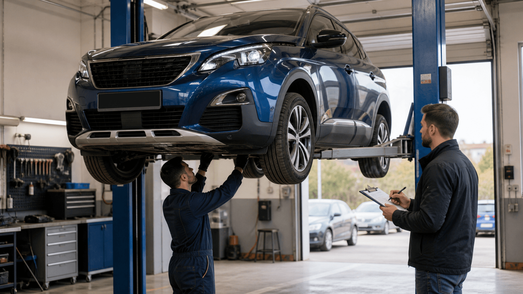 Peugeot 3008 de segunda mano revisado en un taller antes de la compra