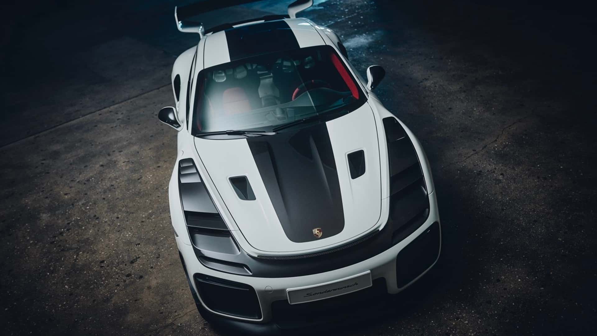 Porsche 911 GT2 RS Flachbau, nas plat, alb Grand Prix White