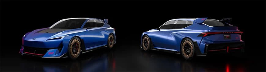 Elektrisches Subaru-Konzept Performance-E STI auf einem offiziellen Bild