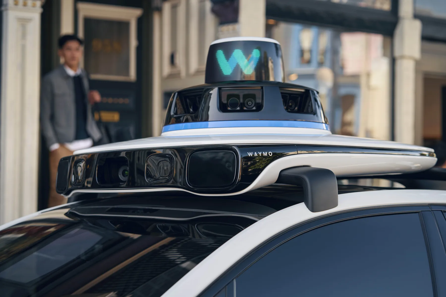 A Waymo Jaguar I-PACE with the fifth-generation autonomous driving system
