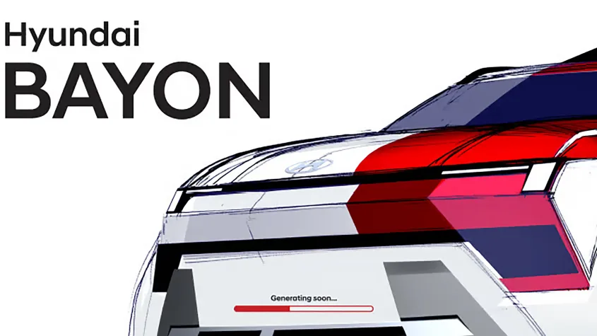Official front-end sketch of the new Hyundai Bayon