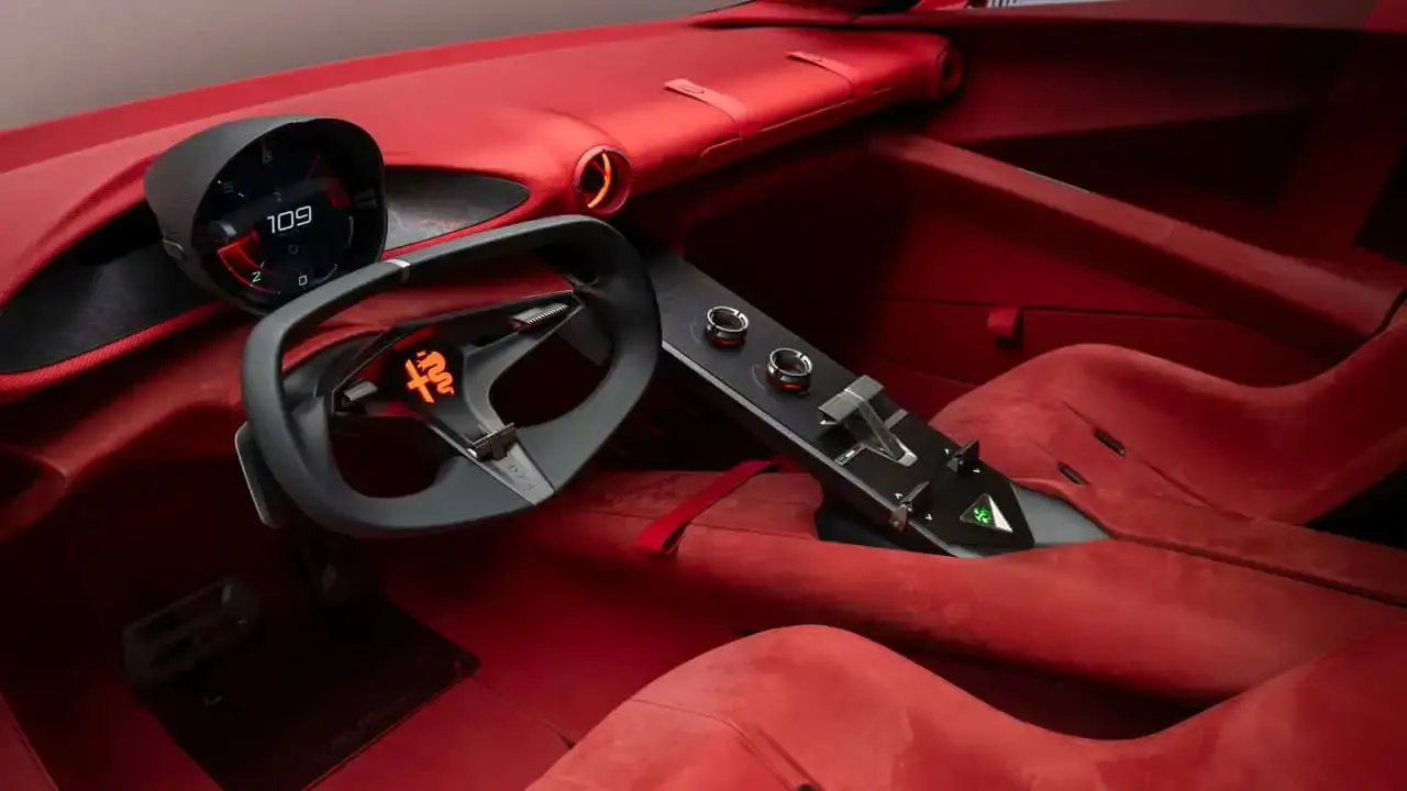 Interni della concept Alfa Romeo Cuorerosso