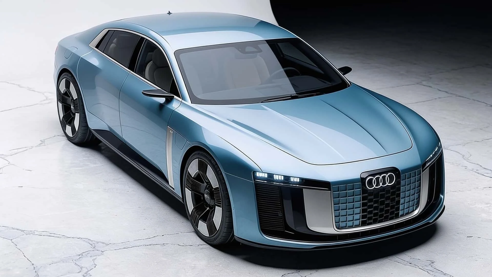 Front three-quarter view of the independent Audi A8 rendering