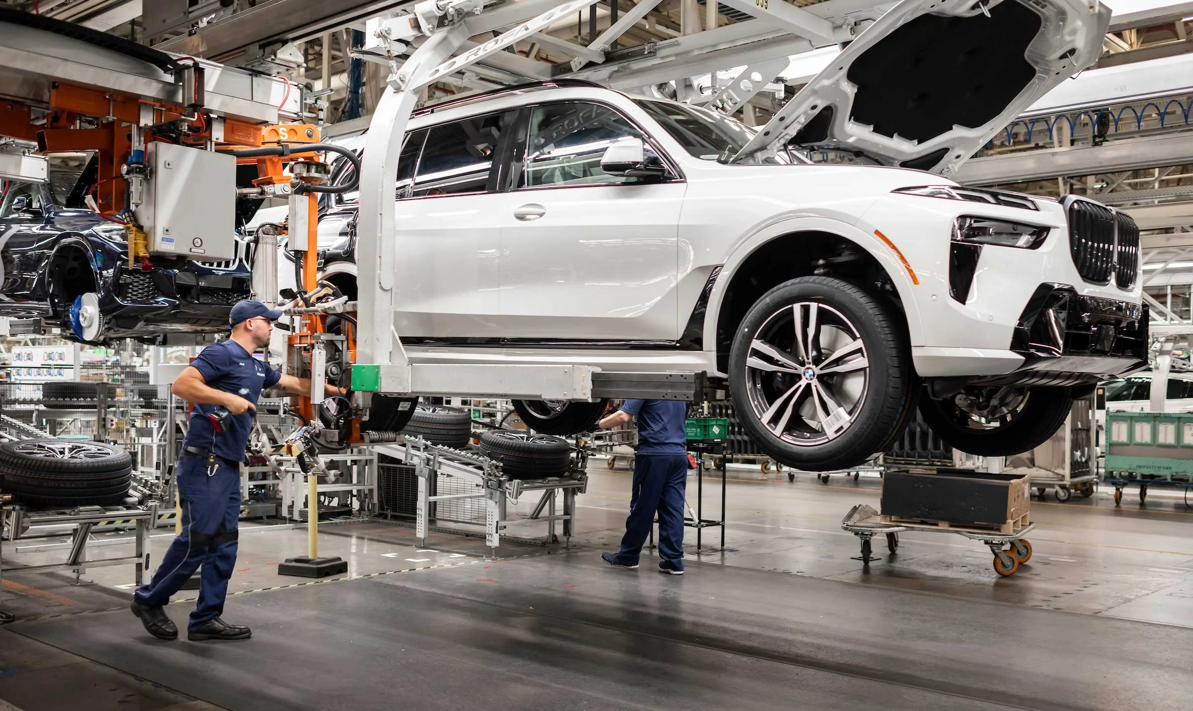 BMW X7 nell’area produttiva di Spartanburg