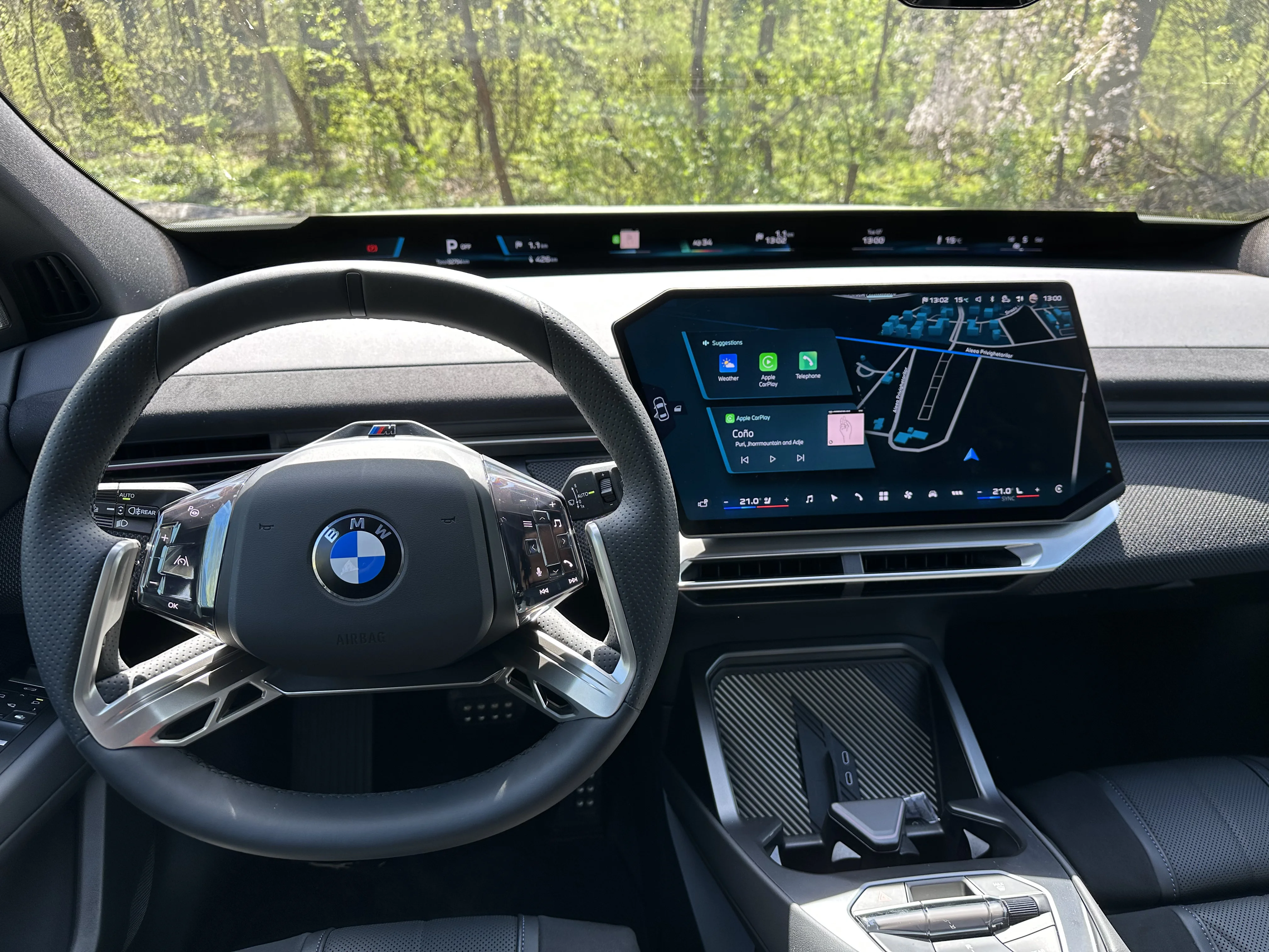 BMW iX3 Neue Klasse interior with steering wheel and central display