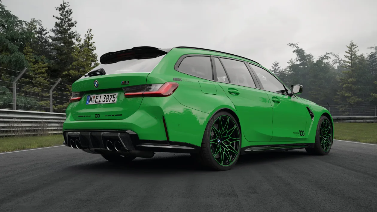 BMW M3 Touring 100 Jahre Nürburgring viewed from the rear