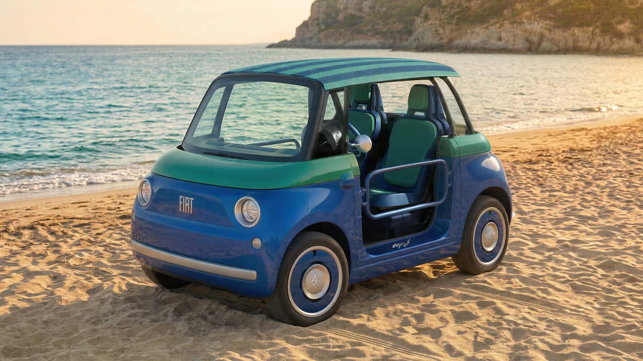 Fiat Topolino Top.J, the four-seat concept with a fabric roof